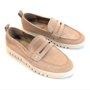 ANNE KLEIN Livvey Women's Tan Suede Penny Loafers Size 7.5